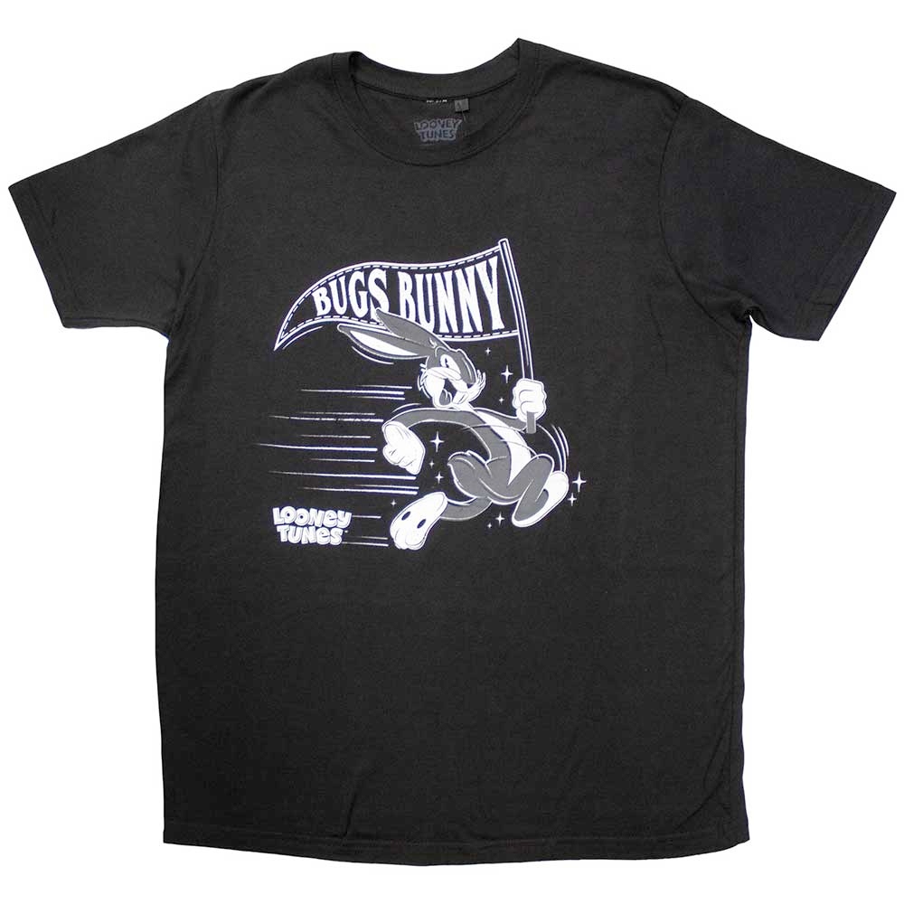 Looney Tunes - Retro Bugs Flag Heren Tshirt - Zwart